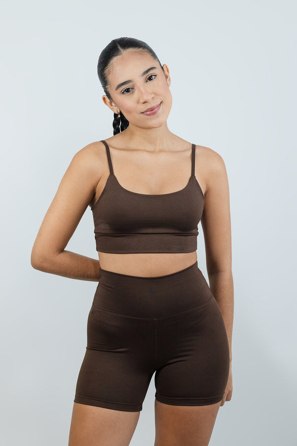 Conjunto de Top e Short Marrom