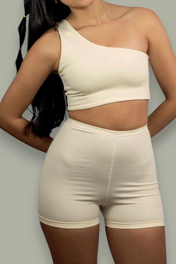 Top nula manga - Off-whitte